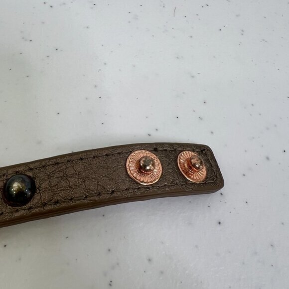 Fearless Bracelet BCBGeneration Rose Gold‎ Brown Cuff Faux Leather Pink - Picture 4 of 7